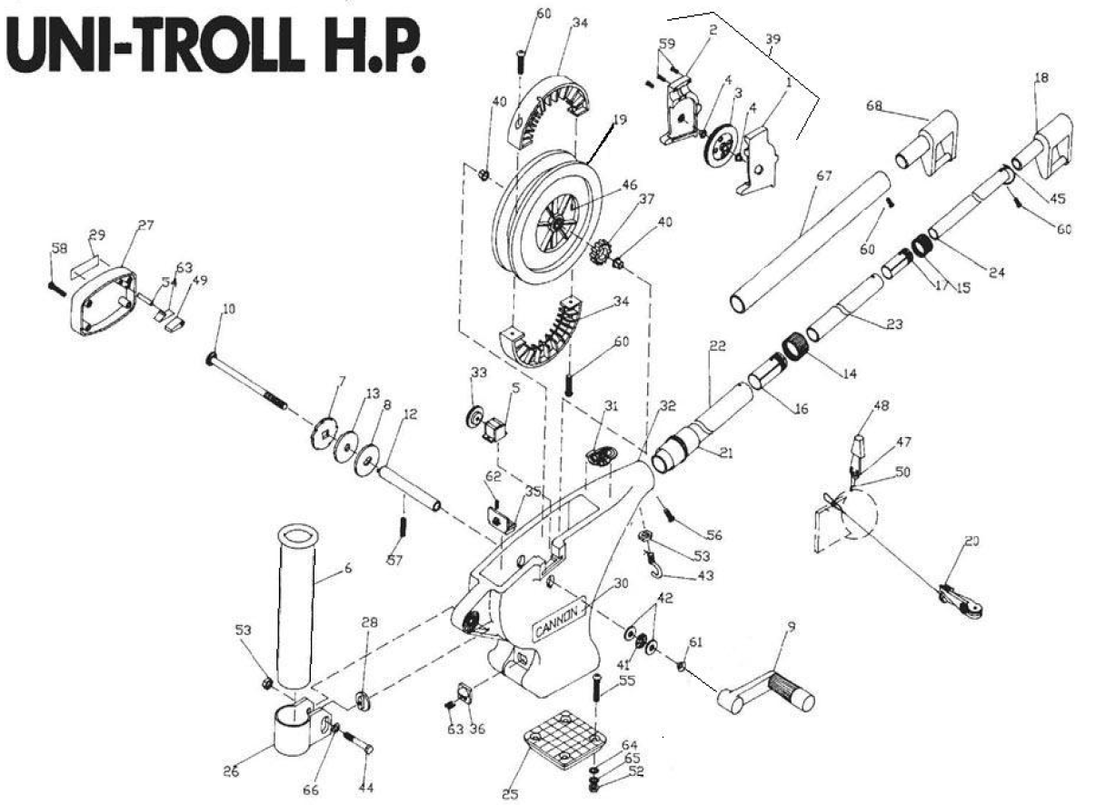 Cannon Downrigger Parts Diagram