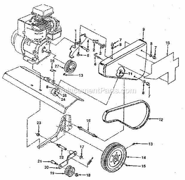 Craftsman Rear Tine Tiller Parts Diagram