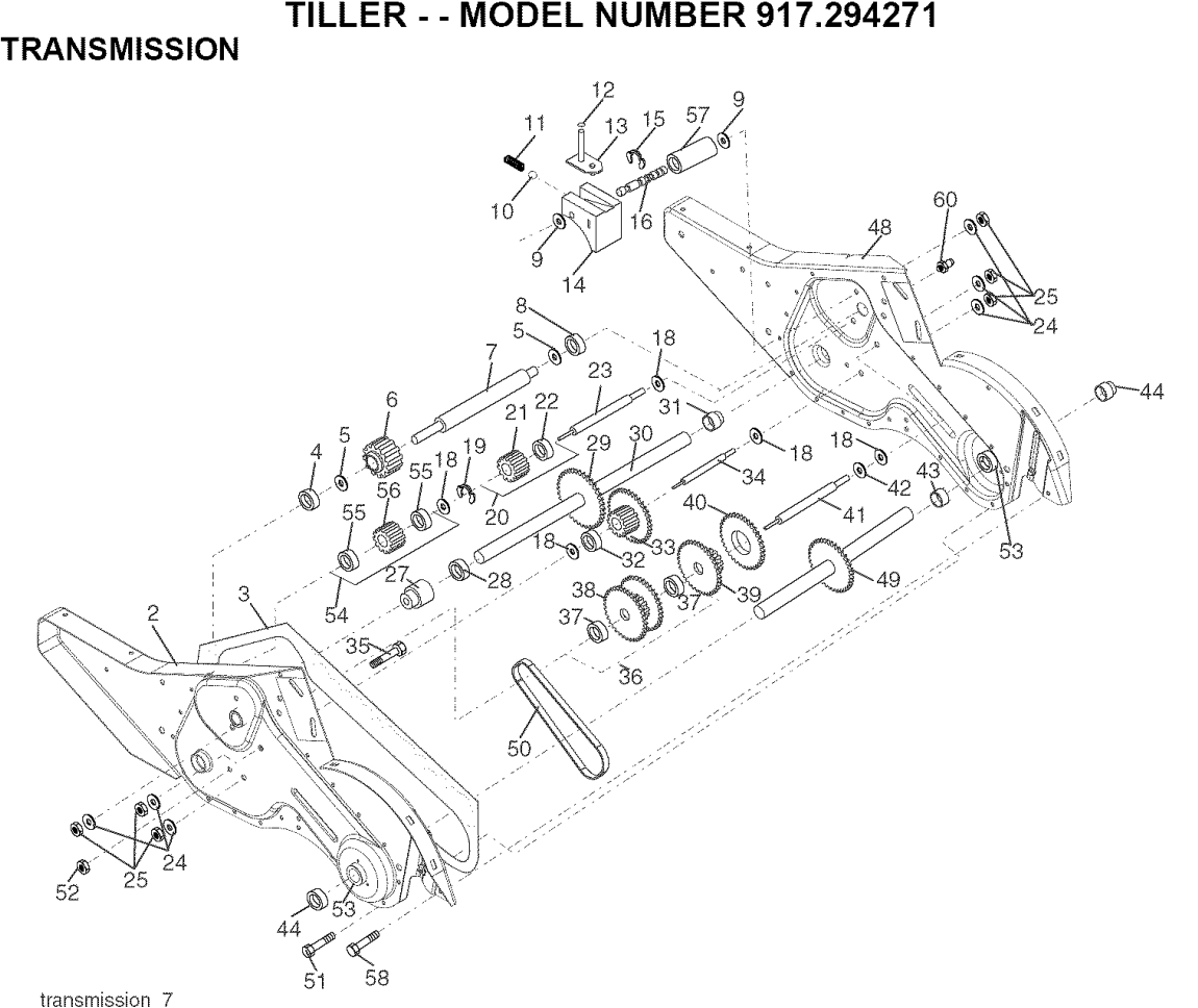 Craftsman Rear Tine Tiller Transmission Diagram