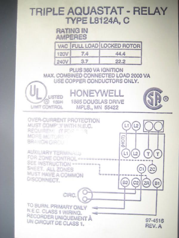 Honeywell L8124a Wiring Diagram