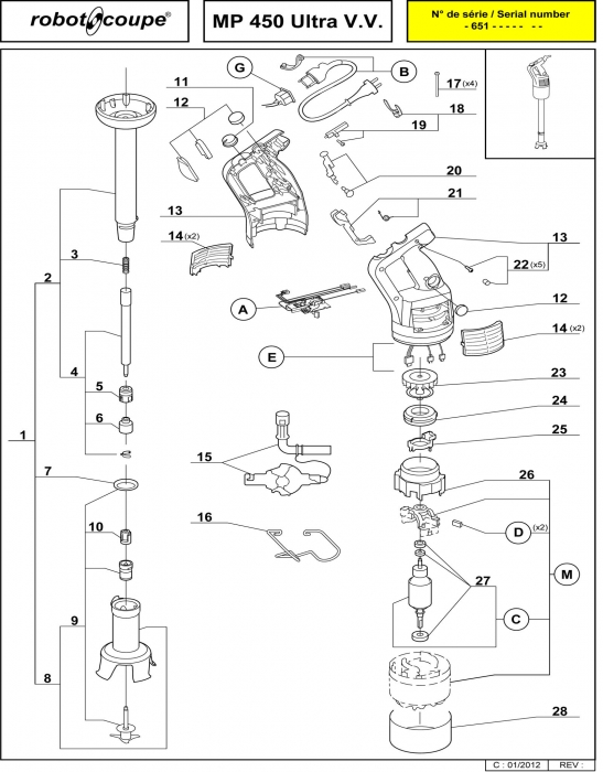 Robot Coupe R Dice Parts Diagram